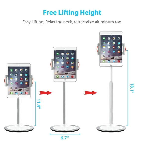 NIB Cell phone and tablet stand, adjustable, silver - Picture 2 of 5